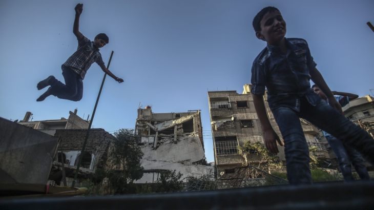 Children playing in Douma during Eid Al Adha