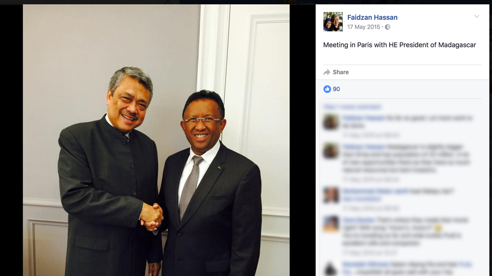 Faidzan Hassan meets with the President of Madagascar
