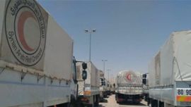 Syrian Red Crescent delivers aid to Eastern Ghouta Towns