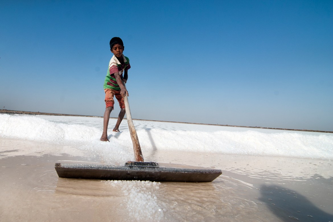 Surath, 12, has been working in his family''s salt pans for the past two seasons. The only education he has received so far is a few months of primary training in a makeshift school set up by a local N