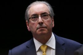 Former speaker of Brazil''s Lower House of Congress, Eduardo Cunha attends a session of the House as they debate his impeachment, in Brasilia, Brazil