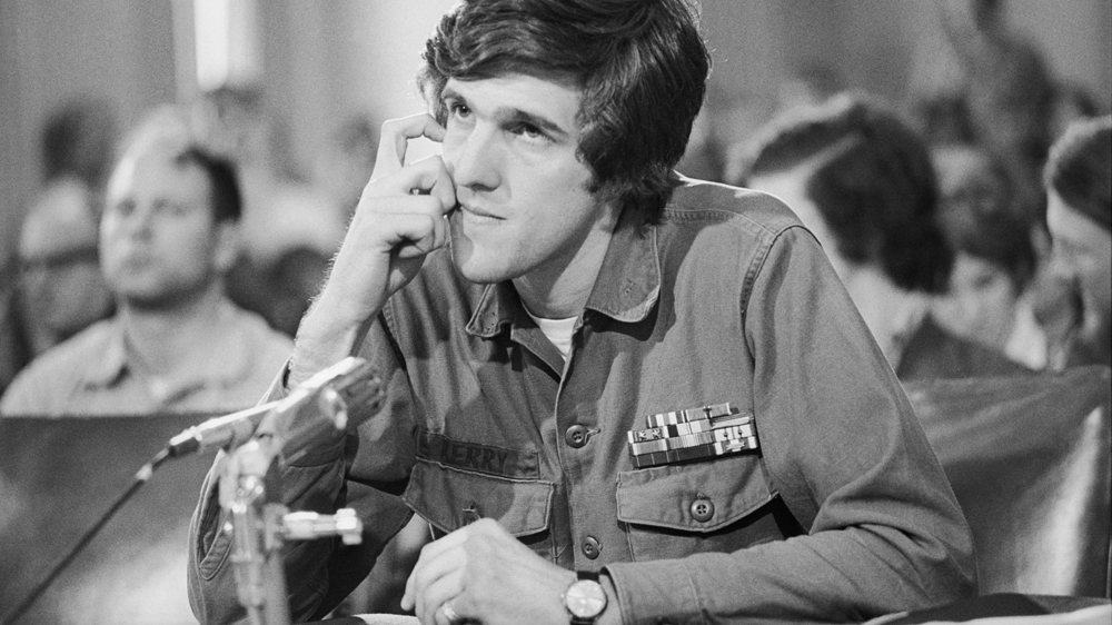 Kerry, then director of the Vietnam Veterans Against the War, testifies before the Senate Foreign Relations Committee on April 1971 [Getty]