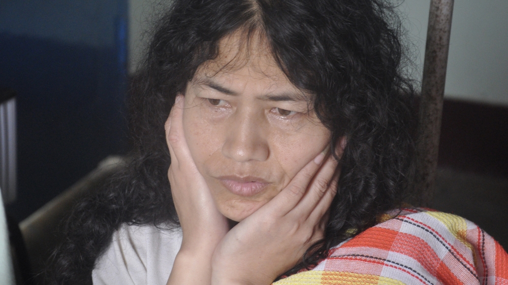 Irom Sharmila in her Vaishnava monastery room in Imphal, Manipur, earlier this month [Devchandra Sharma/Al Jazeera]