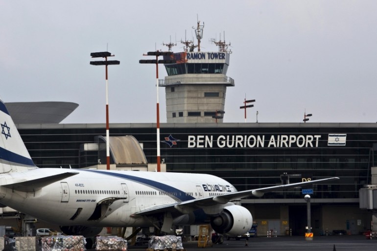 An EL AL aircraft is seen at Ben Gurion International Airport near Tel Aviv