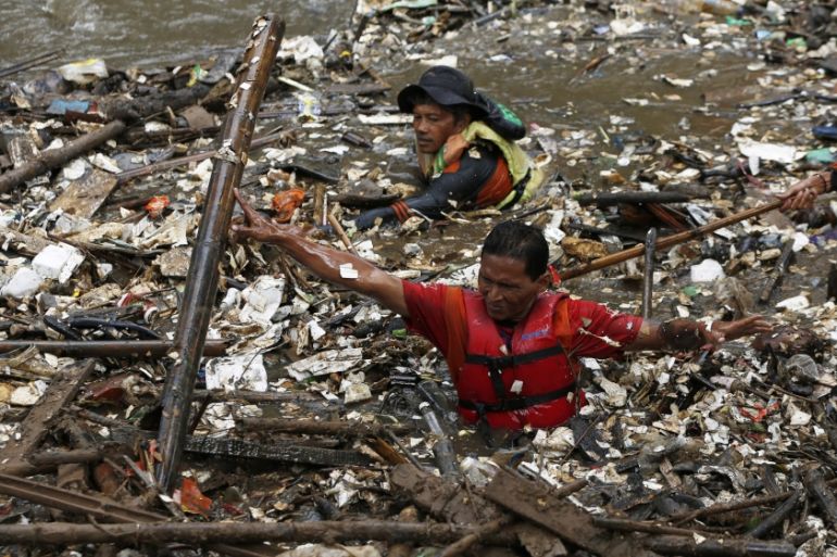 Jakarta river indonesia plastic waste
