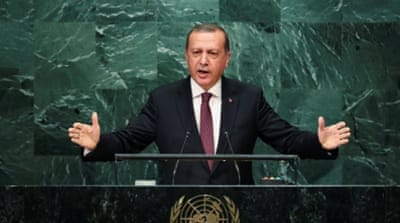 Turkish President Recep Tayyip Erdogan addresses the UNGA in New York, US [REUTERS]