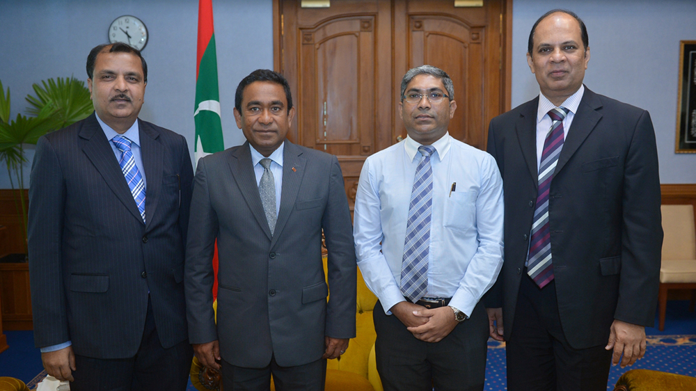 Niyaz Ibrahim with President Yameen