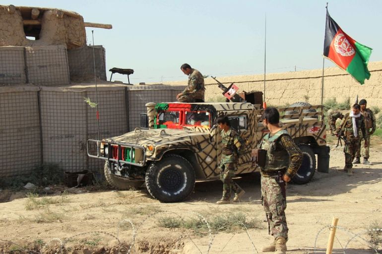 Afghanistan troops near Kunduz checkpoint