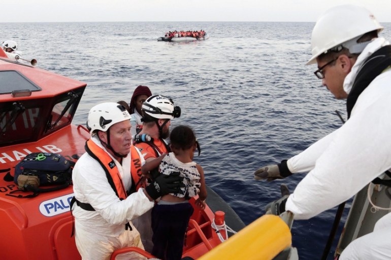 Red Cross and MOAS rescue operation in Mediterranean Sea