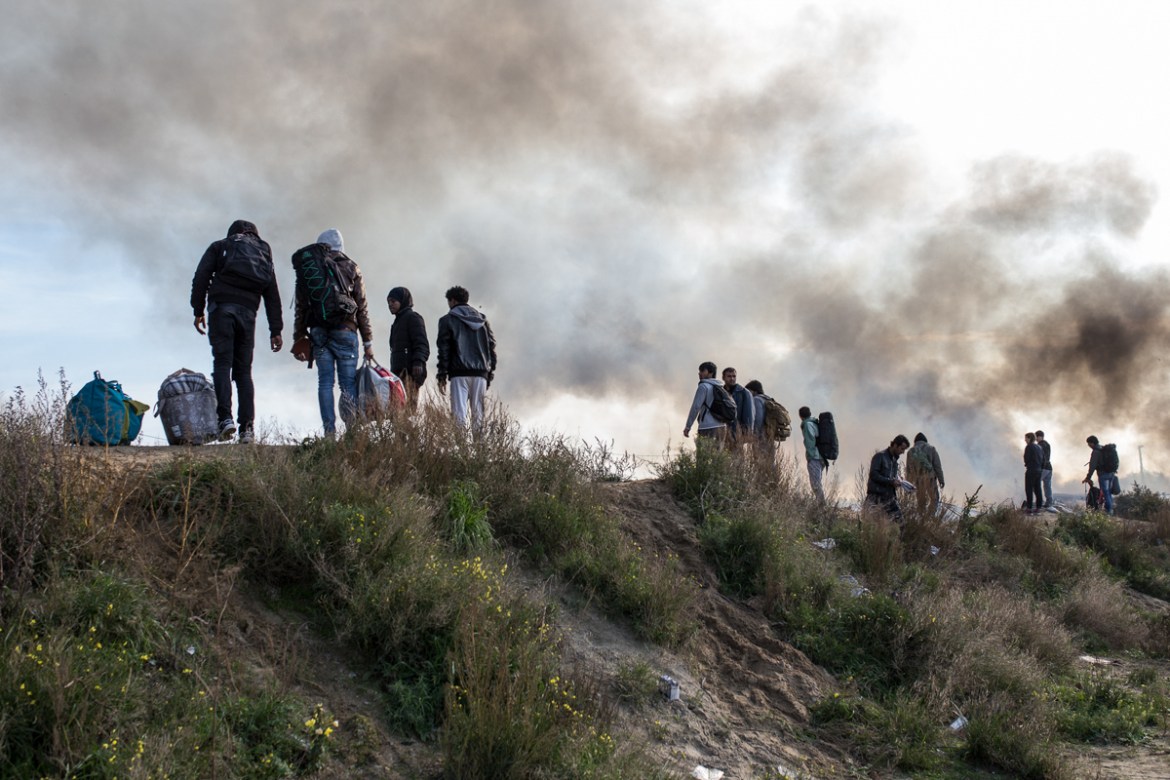 Calais burning