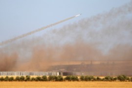 Rockets are launched from Turkey towards Islamic State controlled areas in northern Aleppo countryside