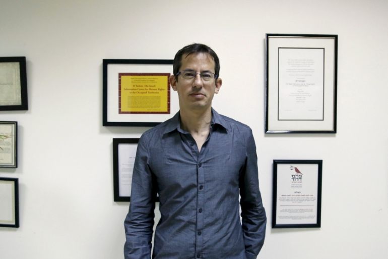 Hagai El-Ad, Executive Director of B''Tselem, a leading Israeli human rights organisation, poses in his office in Jerusalem