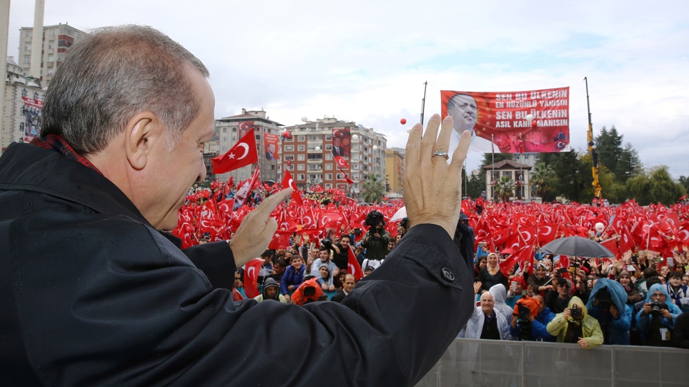 Erdogan told his supporters on Saturday that he wants to create a 
