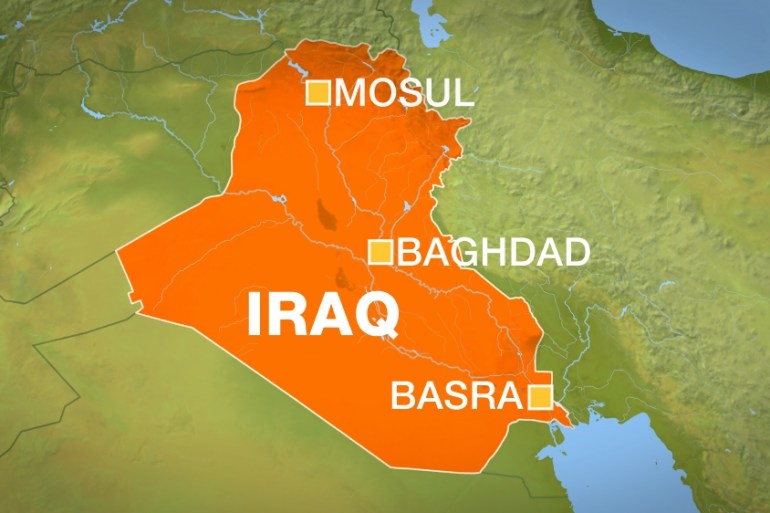Iraq - Mosul, Basra, Baghdad map