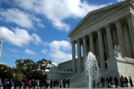 Visitors enter the U.S. Supreme Court in Washington