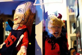 Dolls depicting Donald Trump and Hillary Clinton in Washington, DC [Getty]