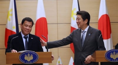 Philippine President Rodrigo Duterte and Japan's Prime Minister Shinzo Abe [Reuters]