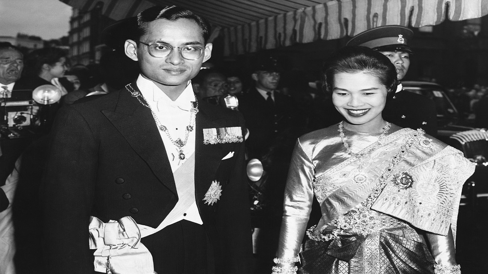 The king and queen of Thailand on a state visit to Britain in their early years [Corbis via Getty Images]