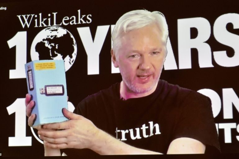 Video appearence of Wikileaks founder Julian Assange