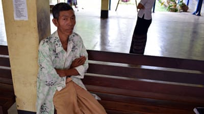 
Kyaw Win lost his leg and is deeply traumatised by the experience [James Nickerson/Al Jazeera]
