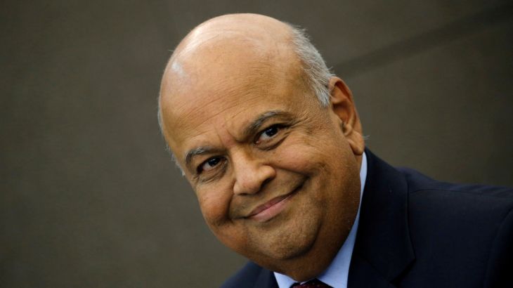South African Finance Minister Pravin Gordhan attends media briefing in Johannesburg
