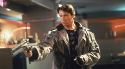 Arnold Schwarzenegger on the set of The Terminator  [Getty] 