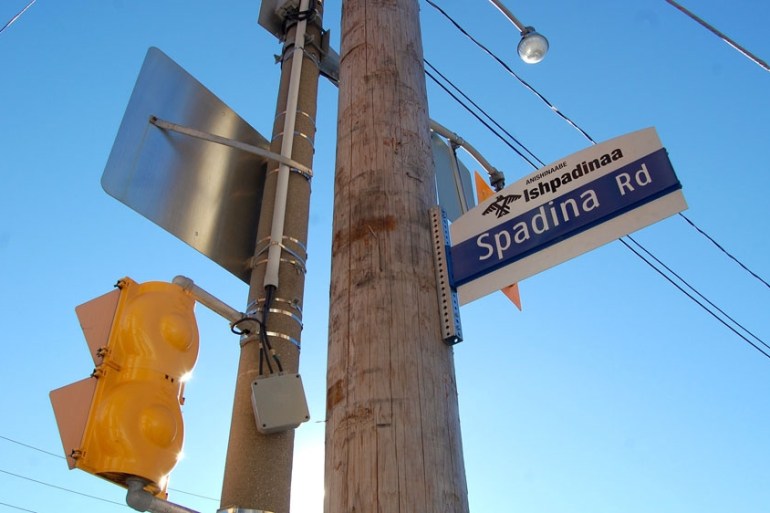 Canada indigenous language road signs