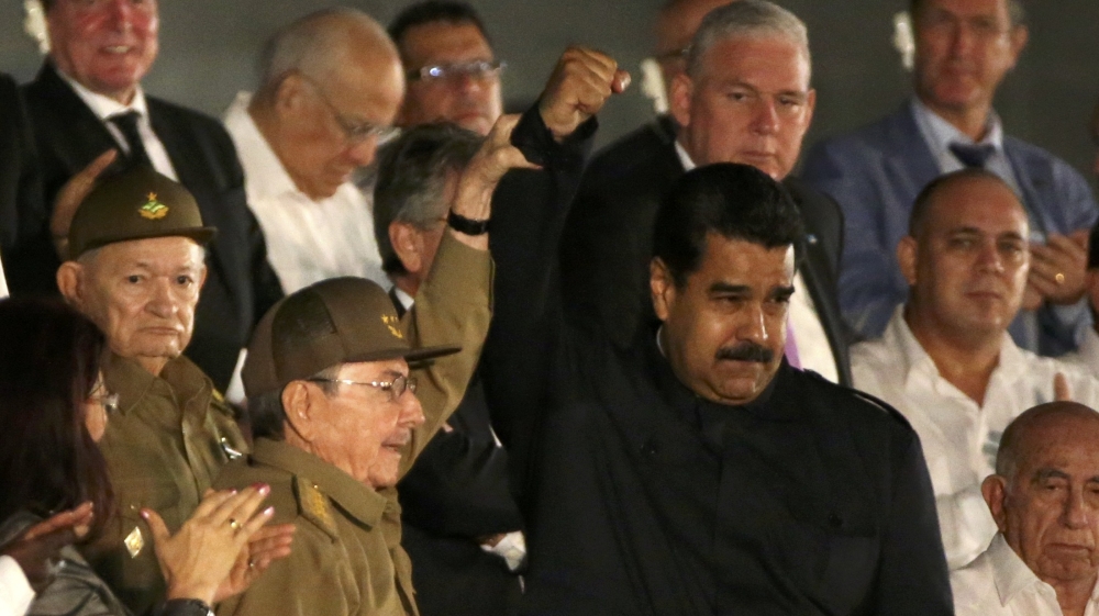 Venezuelan leader Marula paid tributes to late Castro at the ceremony [Carlos Garcia Rawlins/Reuters]