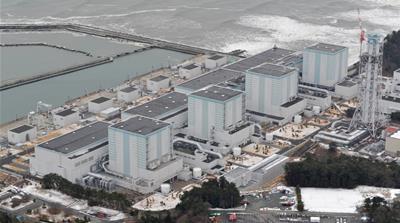 An aerial view shows Tokyo Electric Power Co.'s Fukushima Daini nuclear power plant in Naraha town, Fukushima prefecture, Japan