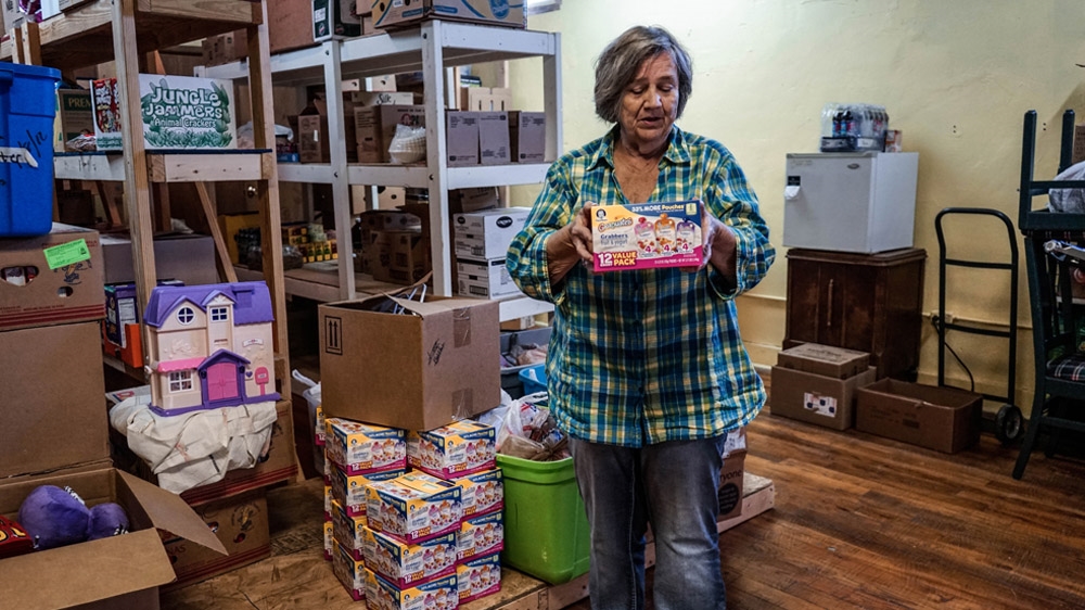 Cleda Turner, 68, founded an NGO and focused her efforts on the Food Backpack Programme  [Shaghayegh Tajvidi/Al Jazeera]
