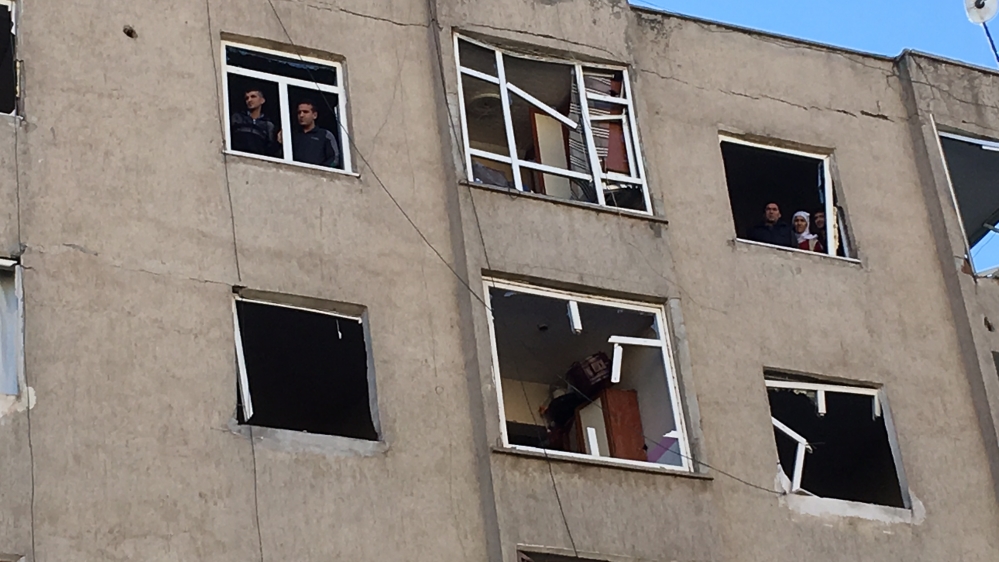 Four civilian buildings were heavily damaged in the blast [Kadir Konuksever/Al Jazeera]