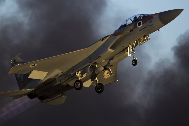 Israeli air force F-15 fighter jet flies at Hatzerim air base