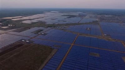 Kamuthi Solar Power Plant in Kamuthi, Tamil Nadu, has a capacity of 648 MW and covers an area of 10 sq km. [Reuters]