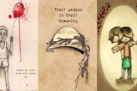 Some examples of the inspirational art by Diala Brisly. [Diala Brisly/Al Jazeera]