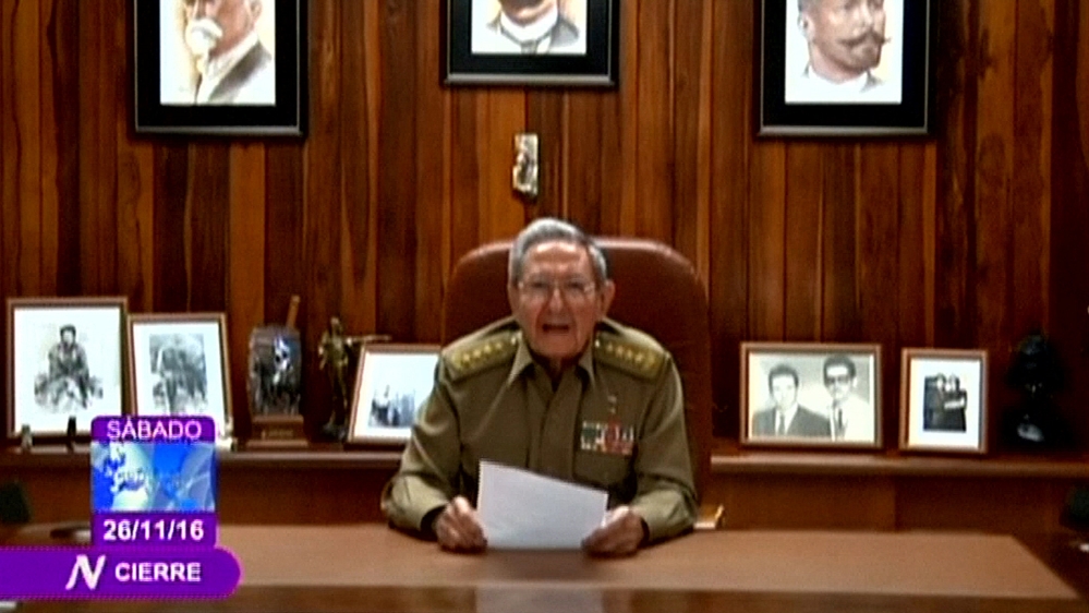 Raul Castro announced the death of his brother on state TV in Havana [Reuters]