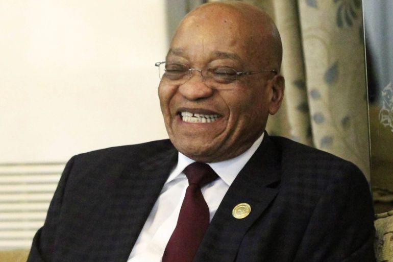 South Africa''s President Jacob Zuma smiles during his official visit in Khartoum