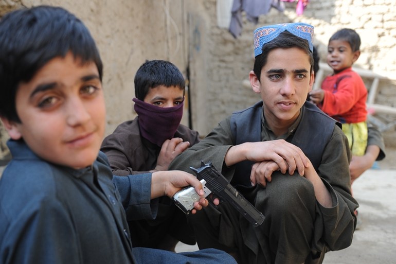 Boys from Kunduz at an IDP camp outside Kabul