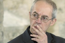 Archbishop of Canterbury Justin Welby speaks during a news conference at Lambeth Palace in London