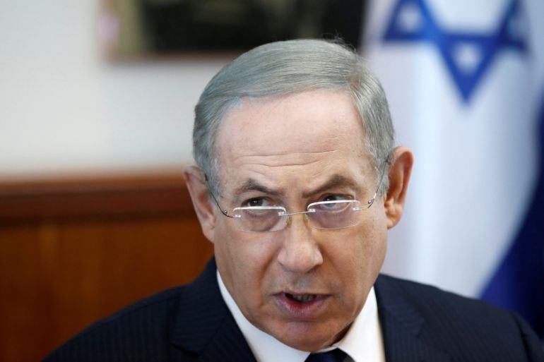Israeli Prime Minister Benjamin Netanyahu attends the weekly cabinet meeting in Jerusalem