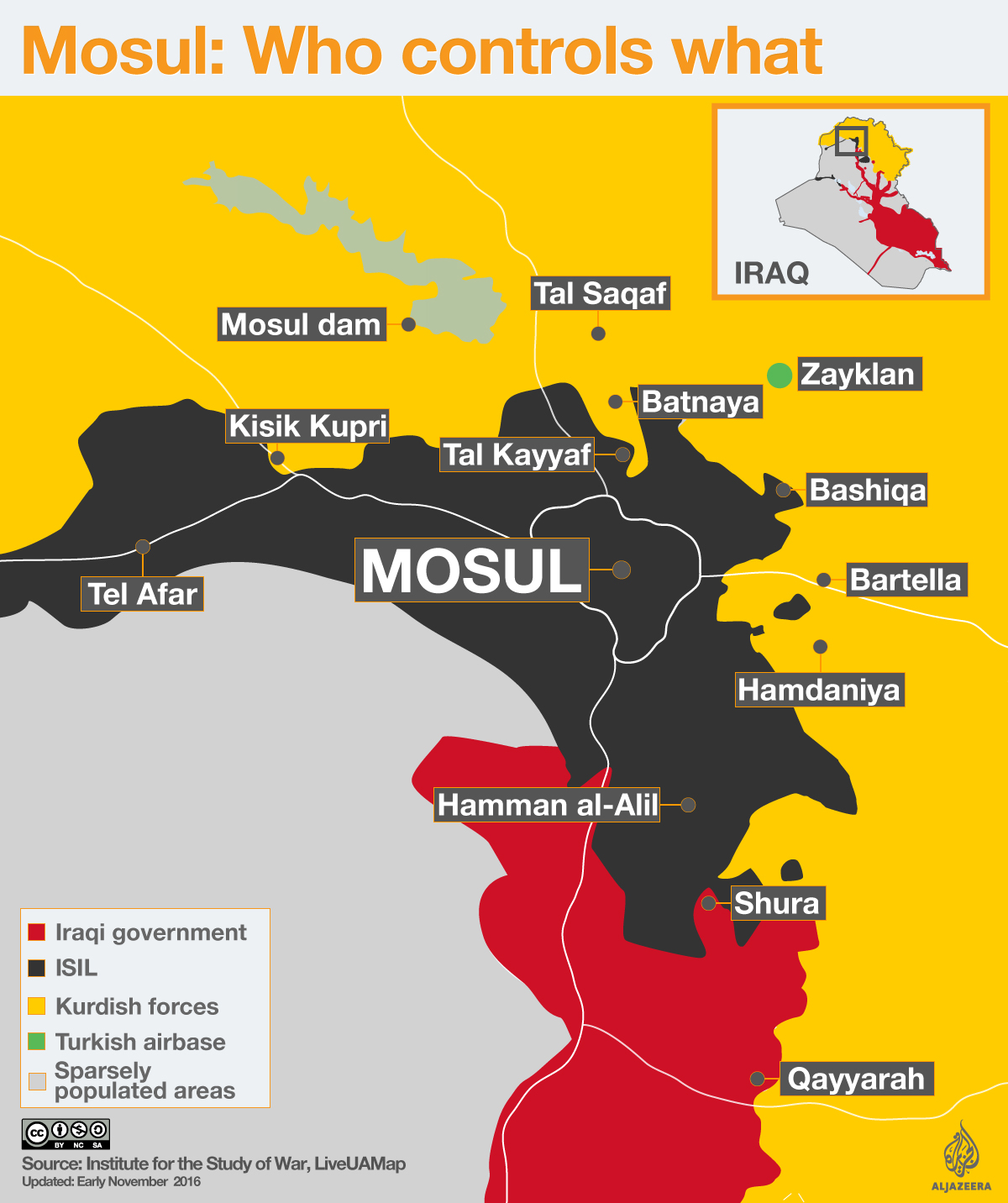 Mosul war map November 3 [Daylife]