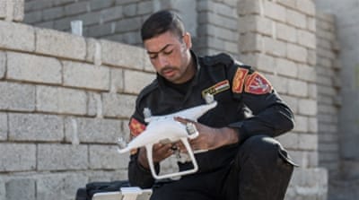 Iraqi forces have also captured a number of small drones, of the kind favoured by filmmakers and hobbyists [John Beck/Al Jazeera]