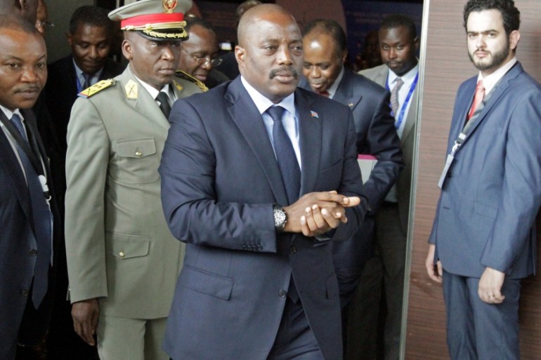 Democratic Republic of Congo''s President Joseph Kabila arrives for a southern and central African leaders meeting to discuss political crisis in the Democratic Republic of Congo in Luanda, Angola