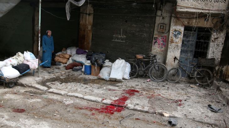 rebel-held besieged al-Zebdieh district in Aleppo, Syria