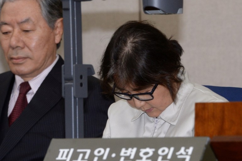 Choi Soon-sil attends her first court hearing in Seoul