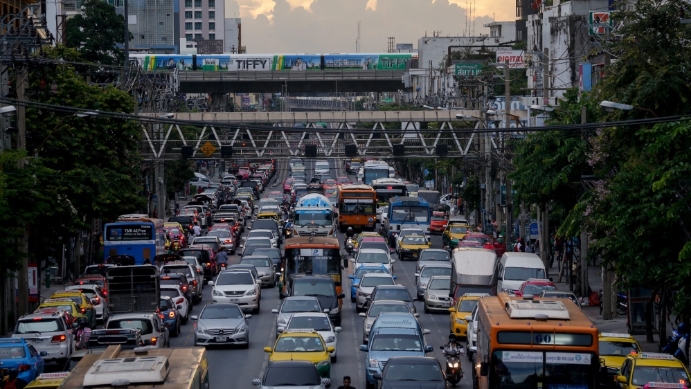 Bangkok's buses and cars have switched to natural gas in recent years [EPA]
