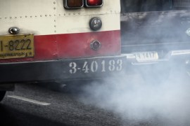 Bangkok city buses contribute to city pollution