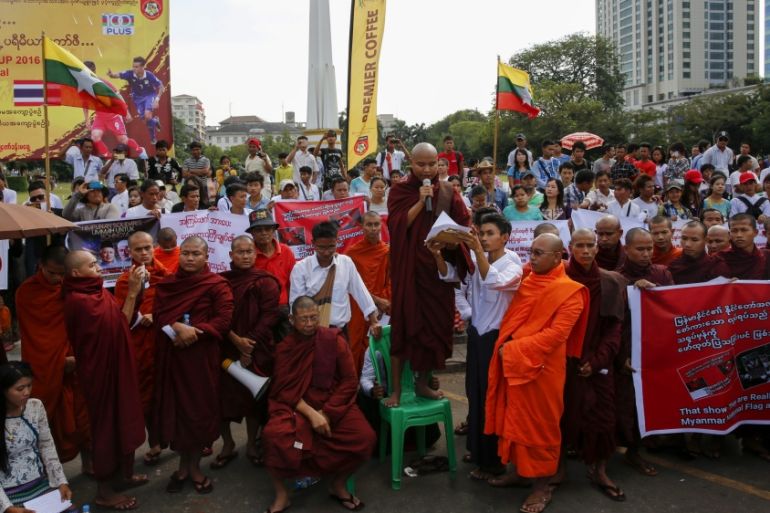 Myanmar protest against Malaysian Prime Minister
