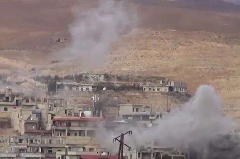 Government shelling of Wadi Barada