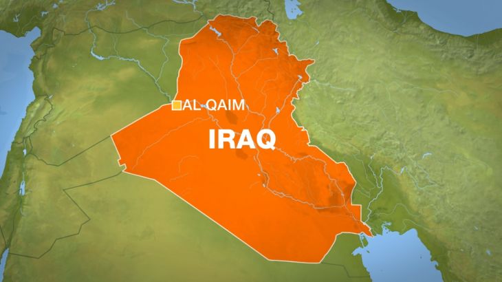Iraq map showing al-Qaim or al qaim city
