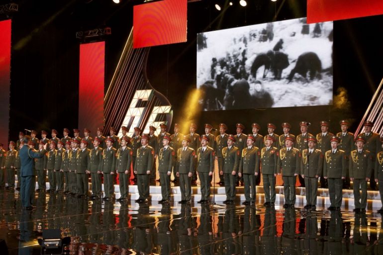 FILE PHOTO: Singers of Red Army Choir perform in Moscow